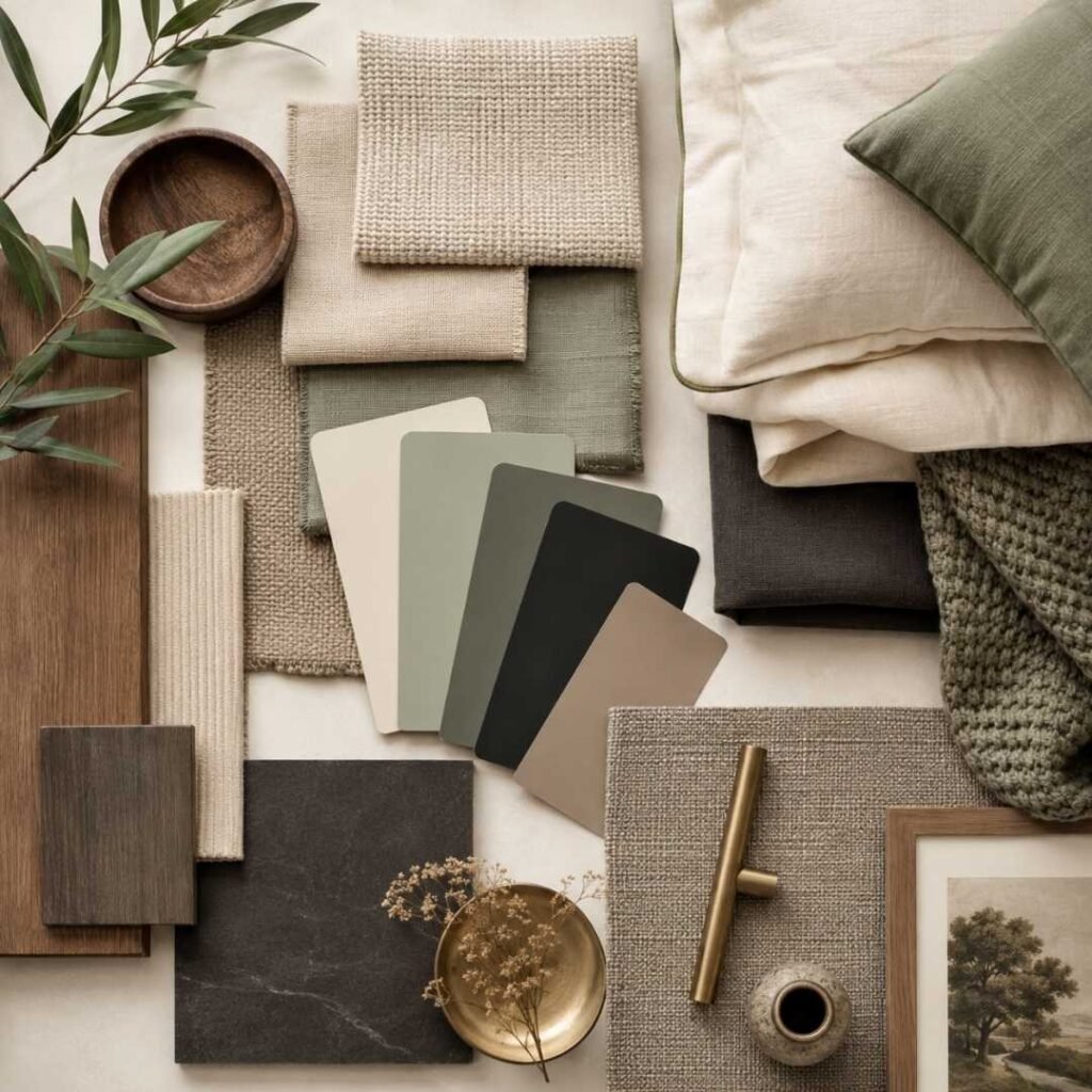Bedroom color palette ideas for couples with neutral and warm tones