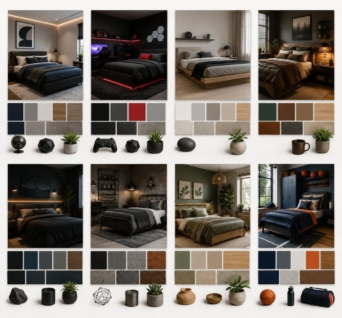 Color combinations for teenage male bedroom decorating ideas