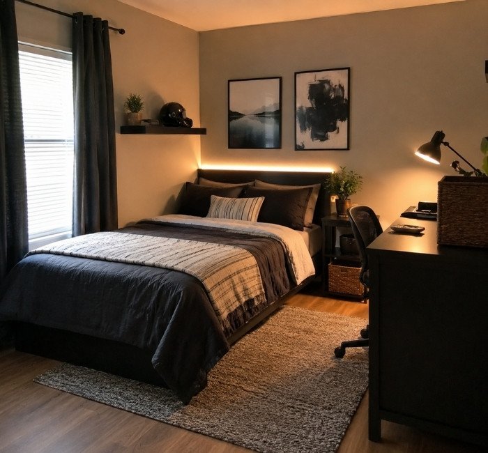 Affordable teenage male bedroom makeover under 100 dollars