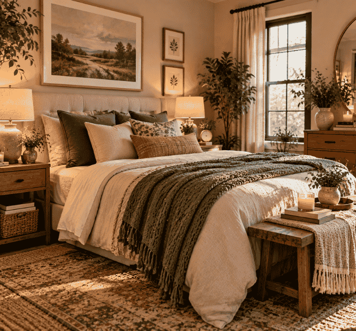 Cozy bedroom refresh ideas with modern bedding lighting and relaxing home decor