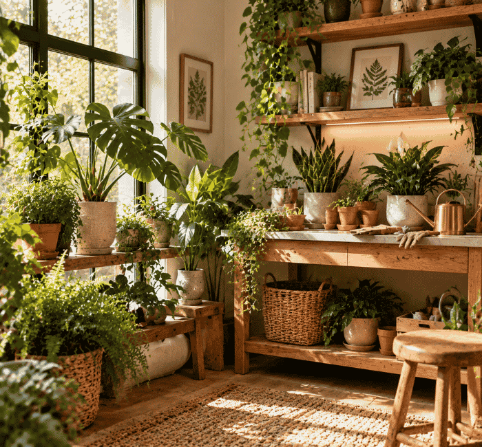 Indoor gardening ideas with houseplants creating a fresh and beautiful home environment